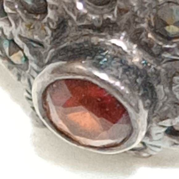 Sterling Silver Garnet Ring Antique - Picture 9 of 16